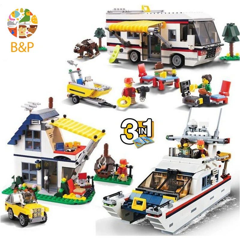 

31052 792pcs City series Creator 3in1 Vacation Getaways Building Block Toy For Children Gift Decool 3117
