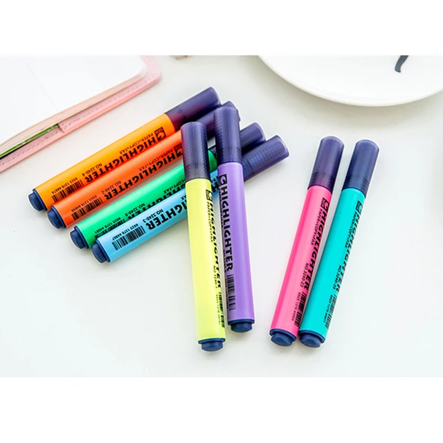 Fluorescent Highlighter Markers Pen Candy Color Scented Highlighters  High-capacity School Supplies Japanese Stationery - AliExpress