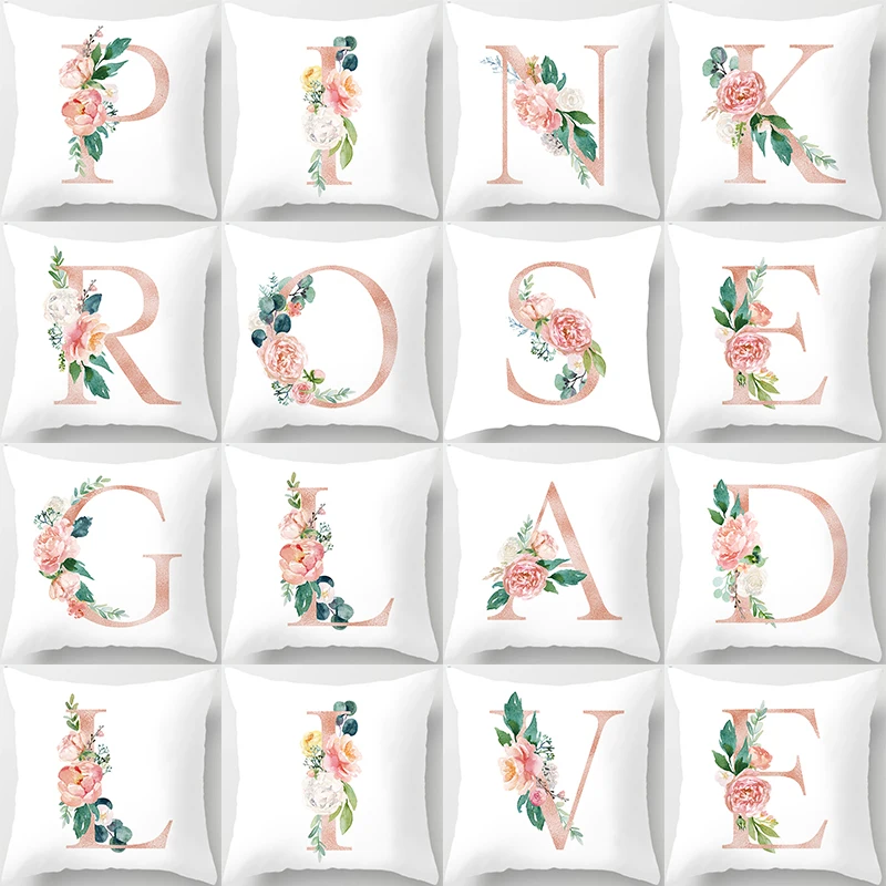 

Simple 26 Letters Pattern print pillow case High Quality Home Textile Fashionable Nordic Style Cover Pillowcase