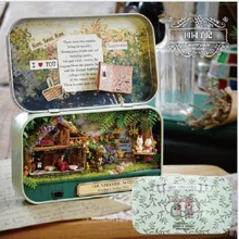 3D Led свет Diy деревянный миниатюрный театр детская игрушка Миниатюра ручной работы сцена кукольный дом мебель коробка игрушка подарок на день рождения Jouet