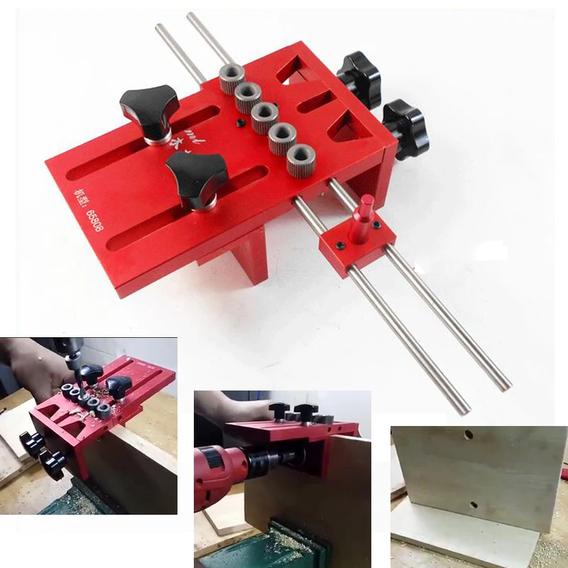 Log Tenon Hole Punch Combo 3 in 1 Drilling Guide Kit High Precision