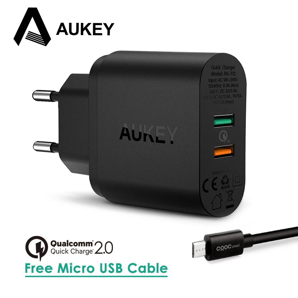 USB зарядное устройство AUKEY Quick Charge 2 0 портативное настенное быстрое для samsung Galaxy s8