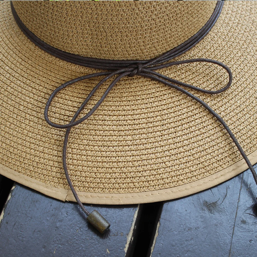 النساء مرن الأشعة فوق البنفسجية حماية ظلة الصيف الأزياء شاطئ كاب قبعة الشمس بسيطة Bowknot عارضة القش طوي واسعة بريم في الهواء الطلق النساء مرن الأشعة فوق البنفسجية حماية ظلة الصيف الأزياء شاطئ كاب قبعة الشمس بسيطة Bowknot عارضة القش طوي واسعة بريم في الهواء الطلق