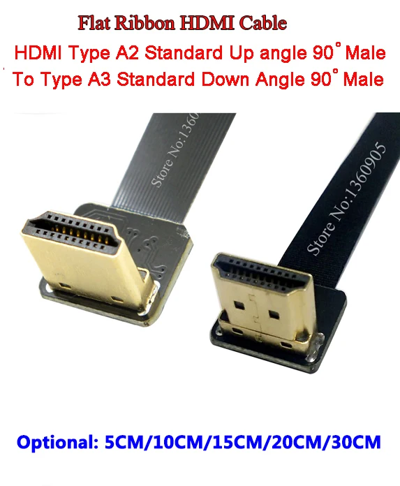 5 см/10 см/15 см/20 см/30 см HDMI мягкий кабель Плоский Тип a2 Мужской до Подпушка угол Стандартный Тип A3 Мужской мягкий гибкий кабель FPV-системы