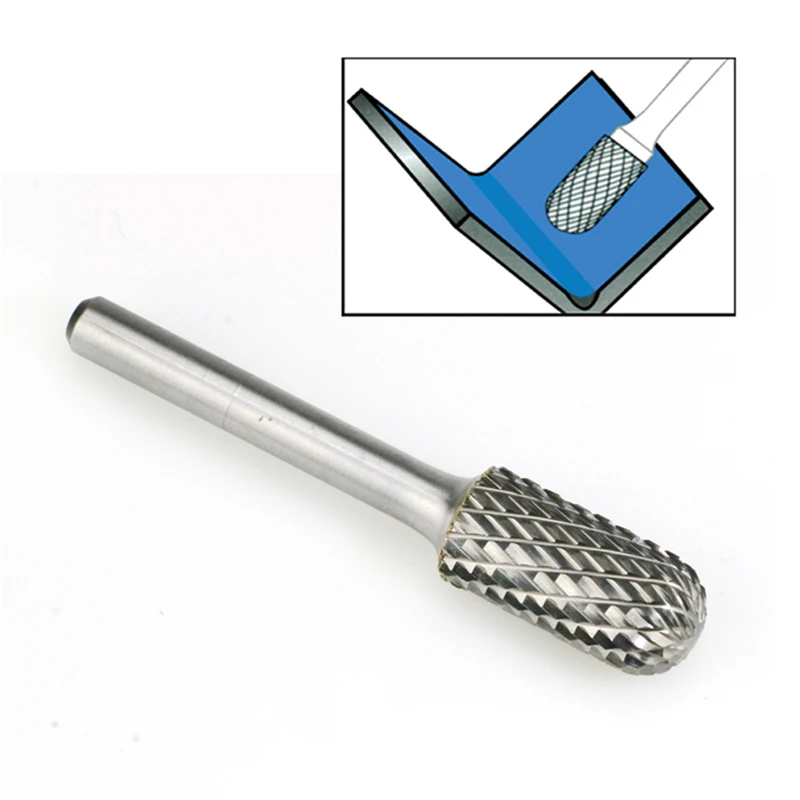 SC-5 Cylindrical w// Radius End Carbide Bur Rotary File Double Cut burr