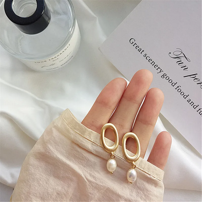 Big earrings 2019 inew Natural freshwater pearl female baroque wind restoring ancient ways stud whole | Украшения и аксессуары