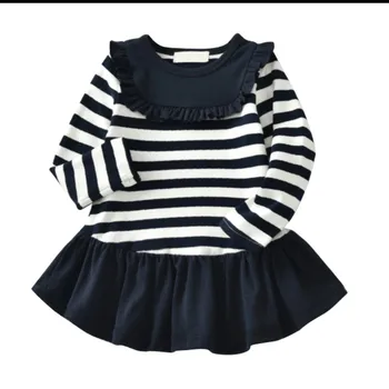 

Girl Dresses Long Sleeve School Dress For Girls Casual Spring Autumn Bows Girl Clothes Princess A-line Dress
