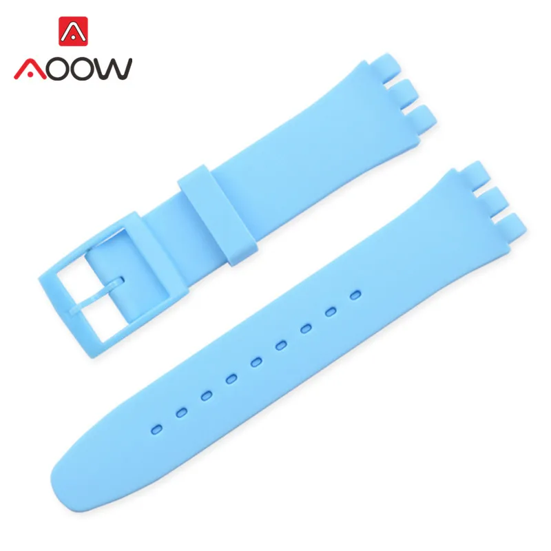 Vibrant Silicone Watchband - Colorful Rubber Bracelet Strap in Pink and Black