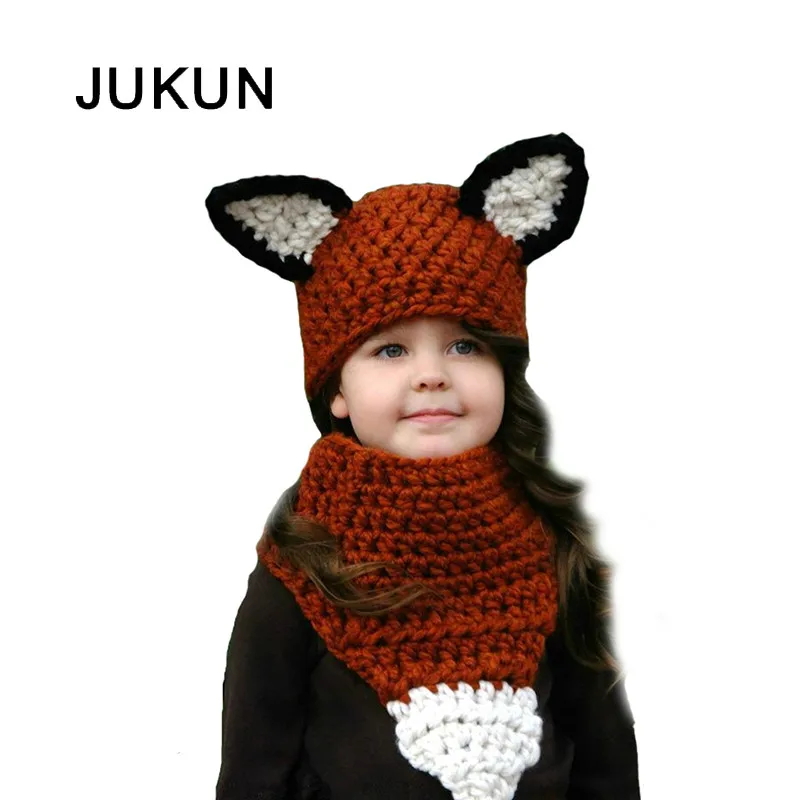 

Chrildren Scarf manual wool collar cap squirrel orange jumpsuits collar cap the little squirrel modelling conjoined collar cap