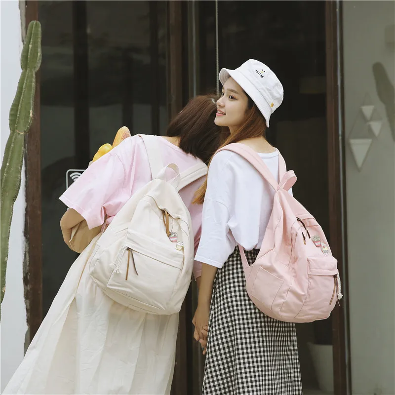 Menghuo Women Backpack for School Teenager Girls Vintage Stylish School Bag Ladies Cotton Fabric Backpack Female Bookbag Mochila (21)