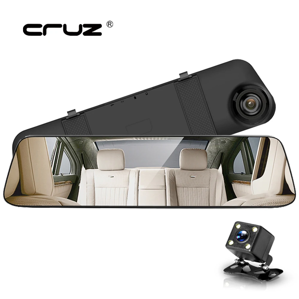 

CRUZ dash cam mirror car dvr mirror dual dash camera dual cameras mirror dashcam full hd 1080P dashcamera in car video camera