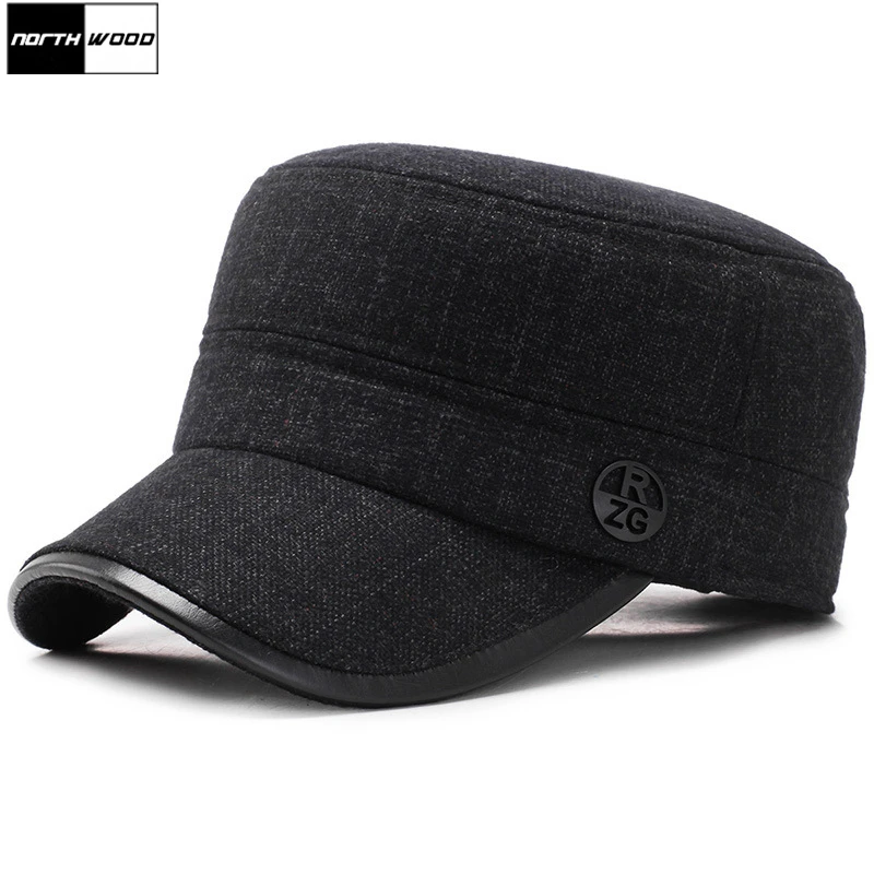 [NORTHWOOD] High Quality Warm Winter Mens Military Cap With Ear Flaps