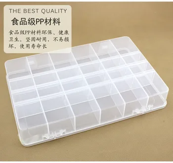 

by ems or dhl 100pcs 24 Grid Transparent Plastic Box Cosmetic Case Pill Box Portable Storage Container Parts Stones Tools