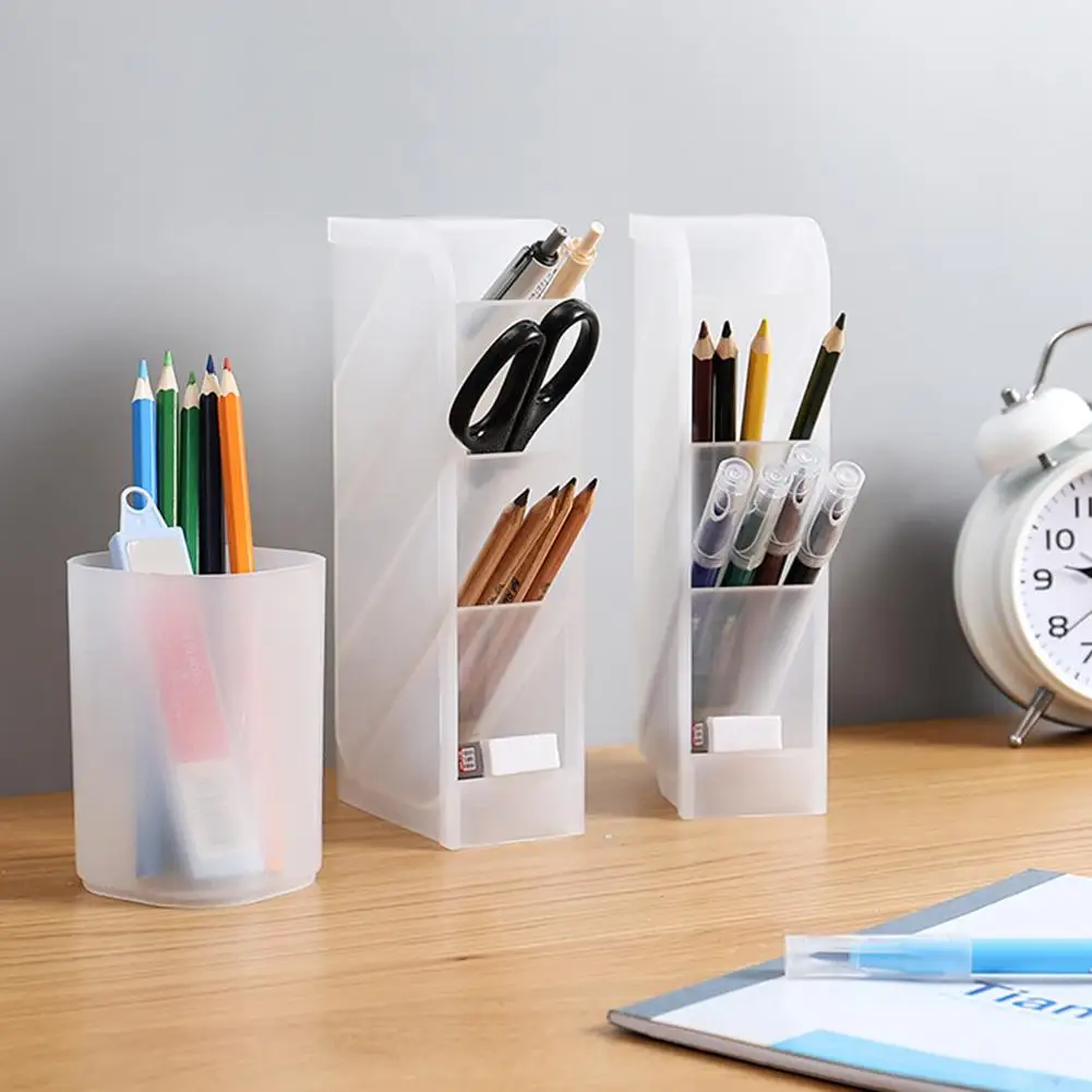 

Desktop Storage Box Oblique Plug-in Multifunction Stationery Organizer Clear Cosmetic Brush Lipstick Makeup Organizer Holder