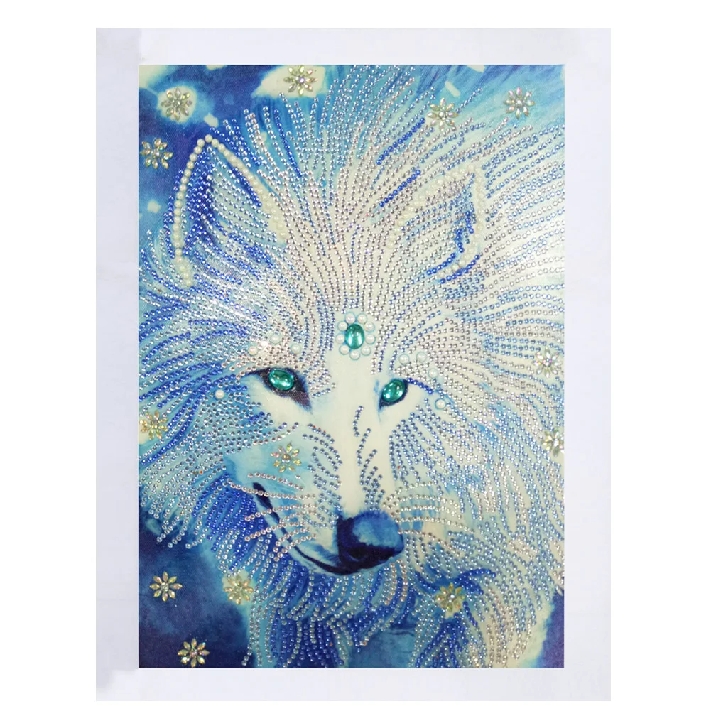 

3D DIY Cross Stitch Animal Pattern Arts Craft Diamond Painting Handmade Wolf Pattern Needlework Home Decor