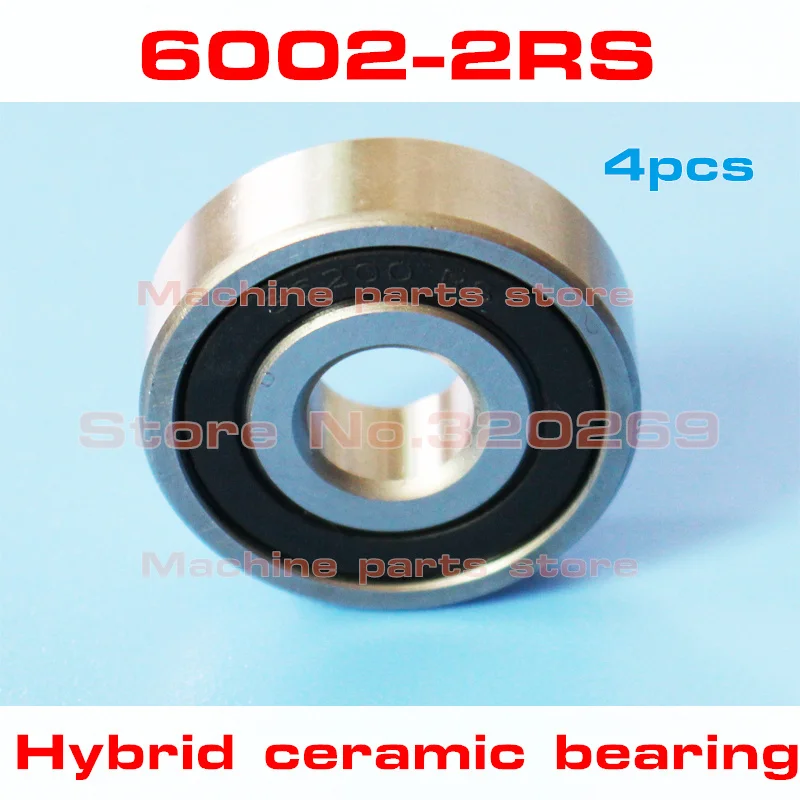 

4pcs radial 6002RS S6002 2RS 15*32*9 15x32x9mm stainless steel hybrid ceramic ball bearing Si3N4 bike hub part