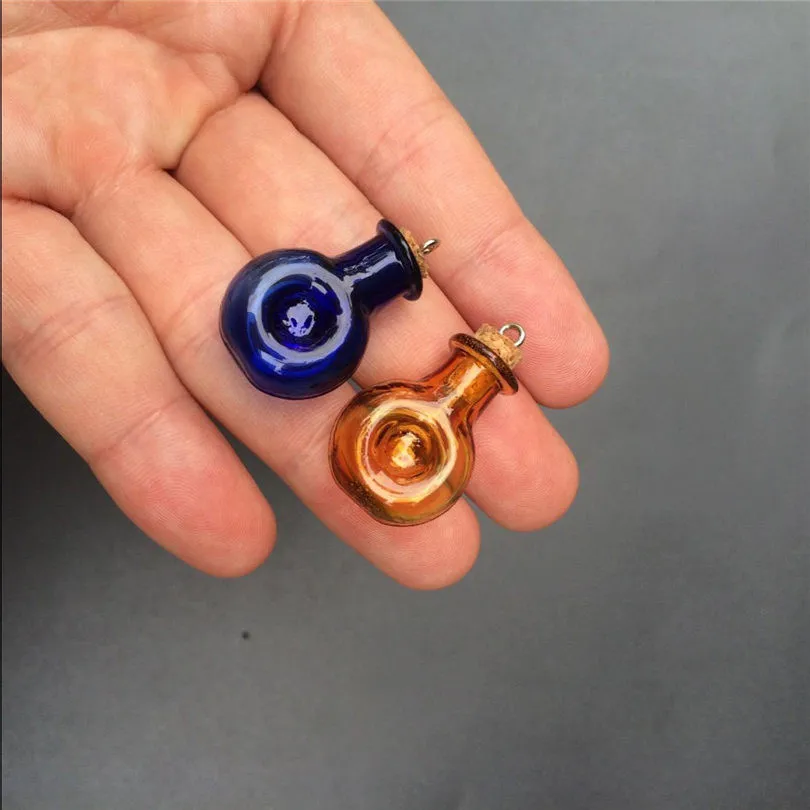 Mini Winebottle Pendant With Metal Loop Small Colors Art Bottles Handmade Gift Party Cute Bottles Mix 7Colors1