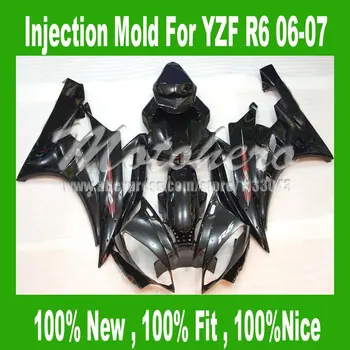

Pre_drilledInjection mold for Yamaha YZF R6 2006 2007 YZF R6 06 07 YZF600 R6 2006 2007 ABS motorcycle fairings kit Black #s5bb