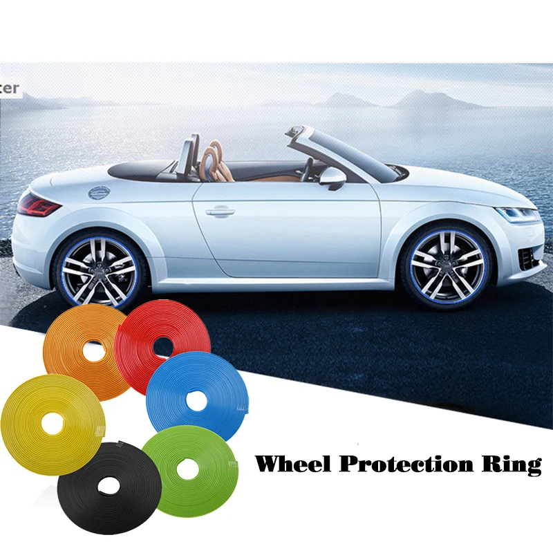 

8M Car Wheel Protector Hub Sticker Car Decorative Stripe Auto Rim/Tire Protection Care Covers Drop Ship Car-styling