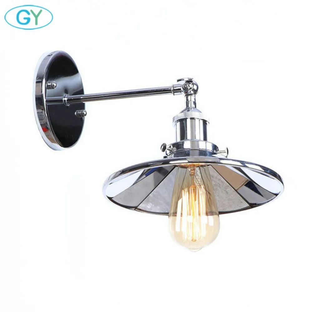 الكروم خمر الصناعية جدار ضوء علوي المعادن E27 جدار الشمعدان الرجعية ديكو درج المدخل شرفة الحمام الغرور الإضاءة