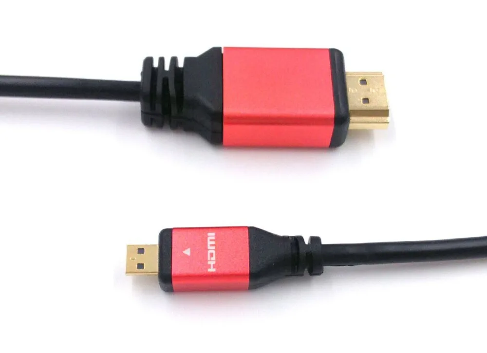 micro hdmi cable 3m 10FT Micro HDMI to HDMI cable with Ethernet for Cell phones for win8 4kx2k new metal shell freeshipping