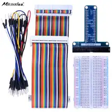 

kuman RPi GPIO Breakout Expansion Kit For Raspberry Pi, T-type Expansion Board + 400 Points Tie Points Solderless Breadboard K80