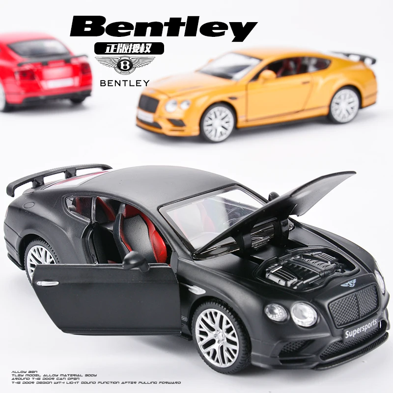 

1:32 Die Cast Model Cars Electric Flashing automobile Alloy Vehicle gld3 Coche Children Toys Bentley Continental Super Sport
