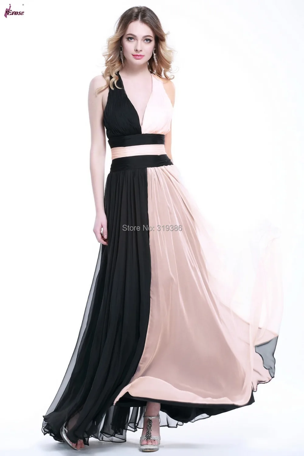 Half black half white evening dresses Half black half white evening dresses