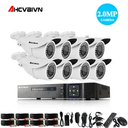 Главная 8CH CCTV DVR система AHD DVR 1080 P 2,0 мегапикселей Улучшенная ИК Камера Безопасности 3000TVL камера видеонаблюдения Система безопасности 1 ТБ HDD