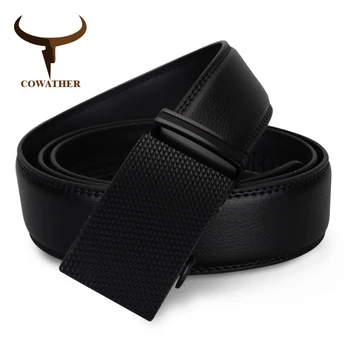 

COWATHER luxury top cow genuine leather belt men high quality mens belts automatic buckle waistband for male strap free shipping