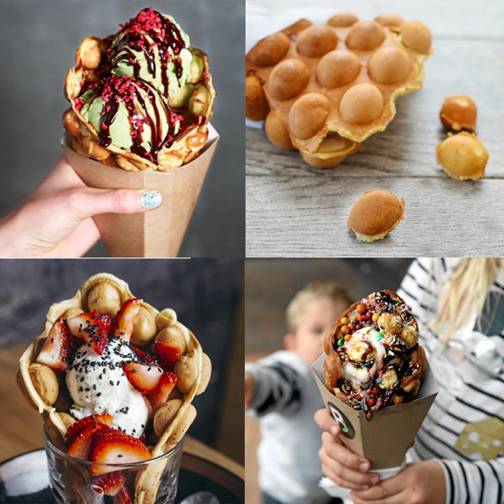 ITOP электрическая машина вафельница с пузырьками для яиц Гонконг eggettes bubble puff cake iron