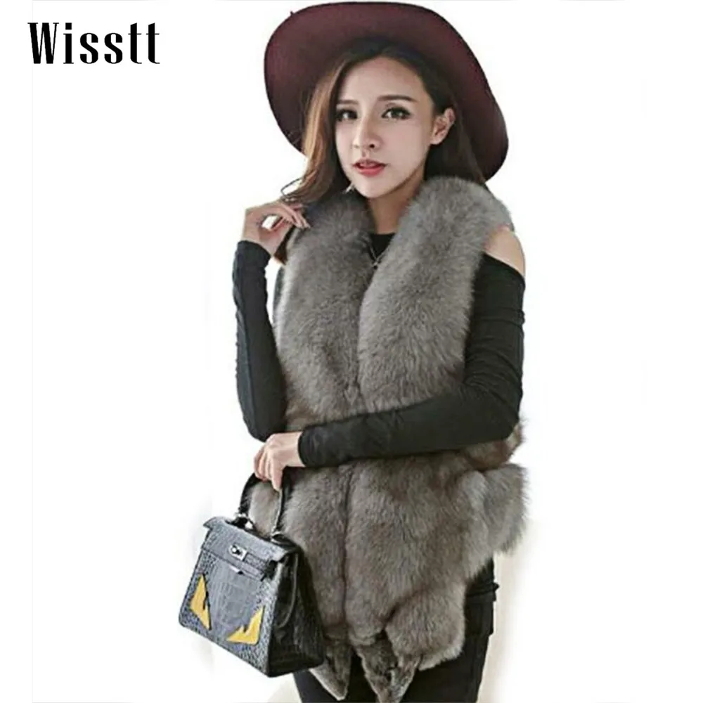 

Real Fox Fur Vest for Women Winter Autumn Warm Lady Gilet Sleeveless Fox Fur Waistcoat Female Colored Natural Real Fur Vest Coat