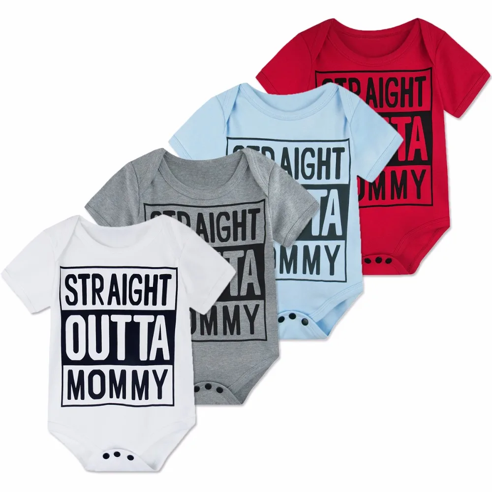 

Baby Bodysuit Boys Girls Summer Clothes For Newborn " Straight Outta Mommy " Funny Ropa Bebe Infant Cosplay Costume For Babies