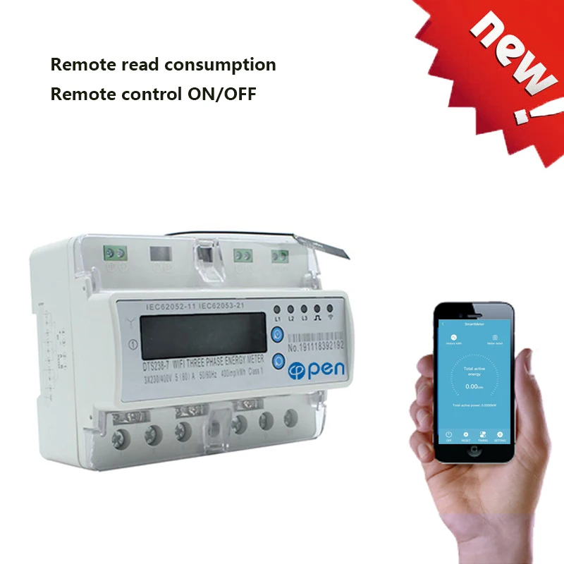 

three phase WIFI remote control Smart Switch with energy monitoring over/under voltage protection for Smart home