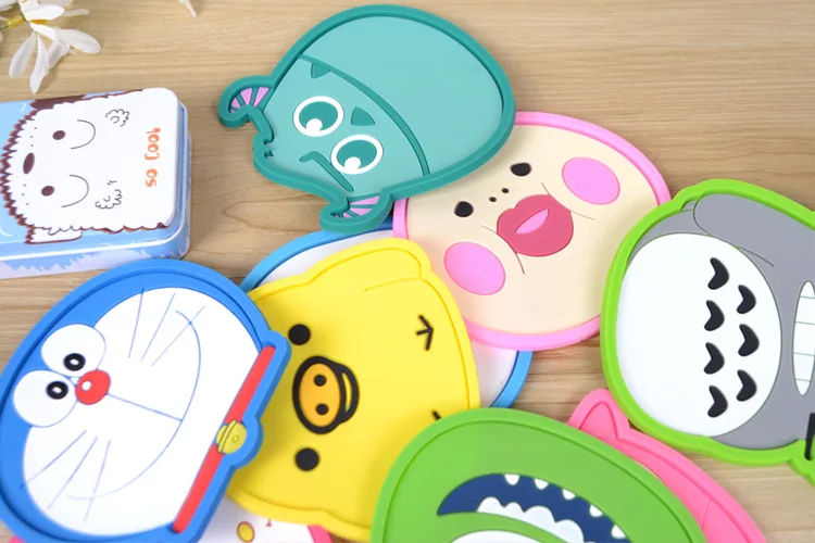 الكرتون لطيف سيليكون فنجان منصات الوقايات كأس الأقداح السلطانيات ماتس طاولة مرنة مقاومة للحرارة جميل جولة المشروبات المفارش