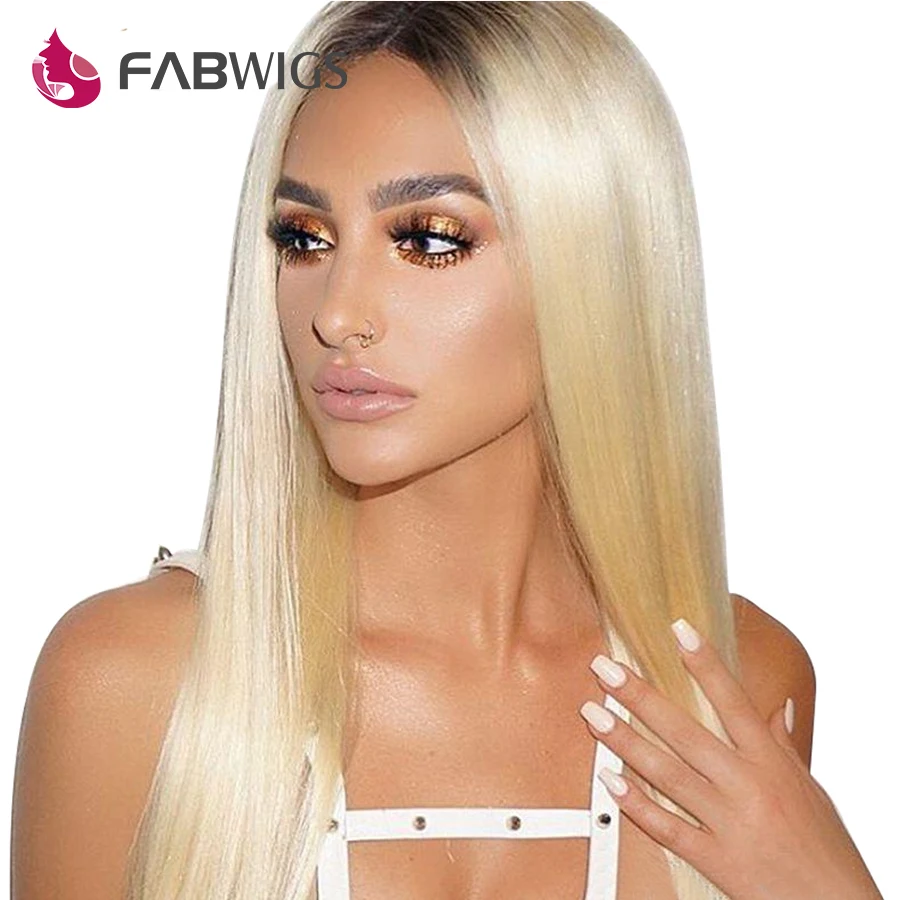 

Fabwigs 180% Density 1b 613 Ombre Blonde Lace Front Human Hair Wigs Pre Plucked Lace Front Wig With Baby Hair Remy Hair