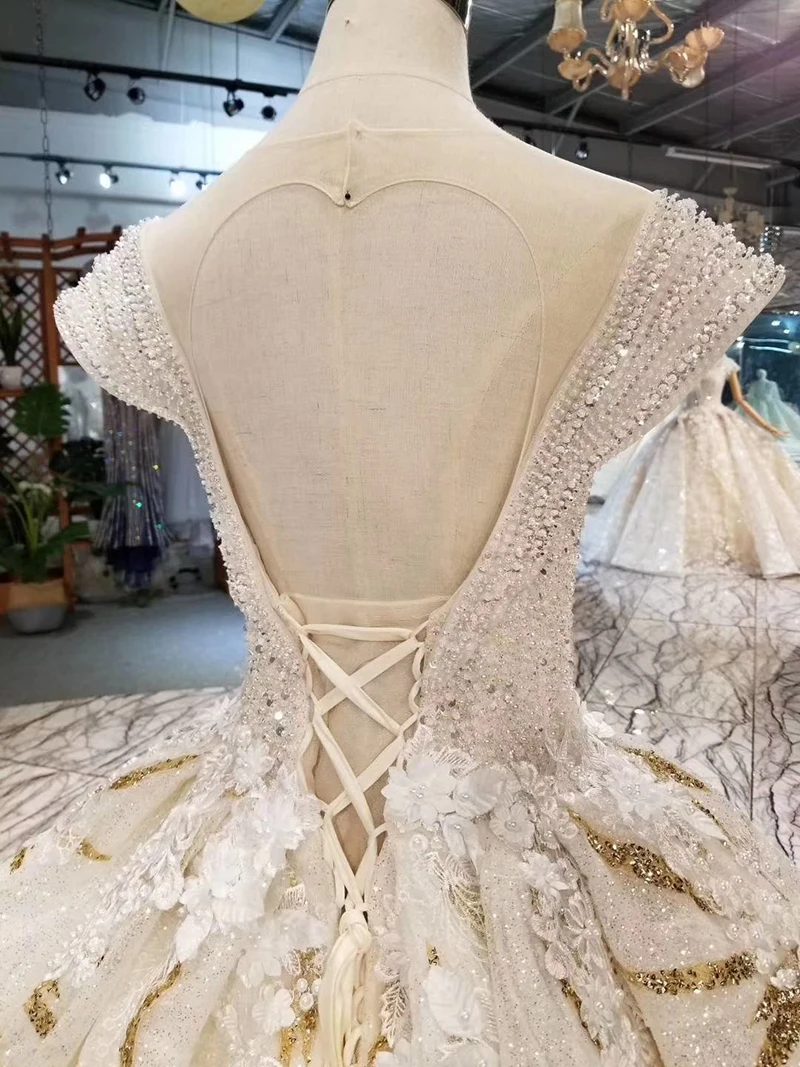 lss514 summer wedding dresses boho v-neck crystal cap sleeves floor length bridal dress gown ball gown vestido de noiva 2019 (10)