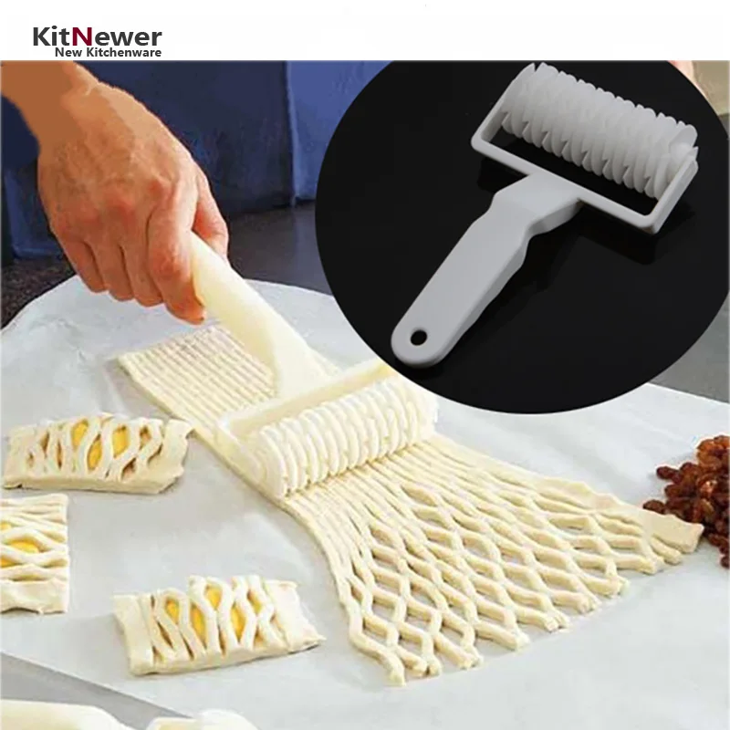 

KITNEWER round white plastic netting knife dough bread pastry biscuit pizza baking cake baking process of hob lattice Baking