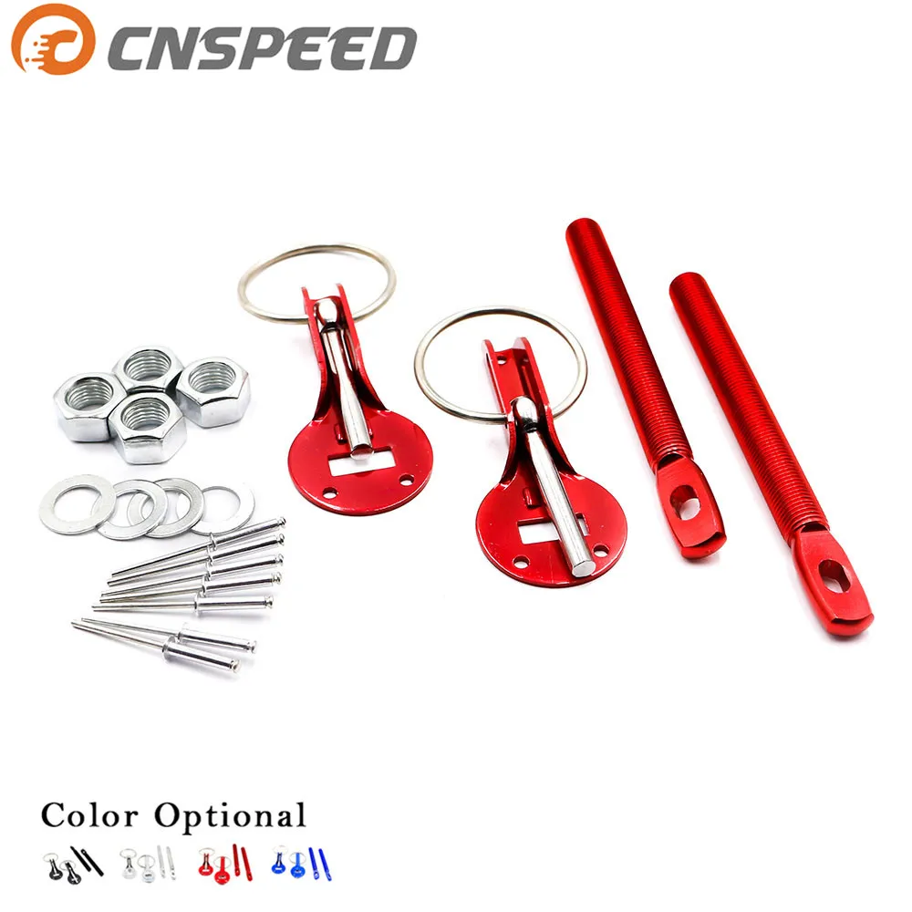 

CNSPEED Racing Universal aluminum Alloy 4 Colors Bonnet Hood Pin Lock Kit Down Hood Lock Pins YC100278