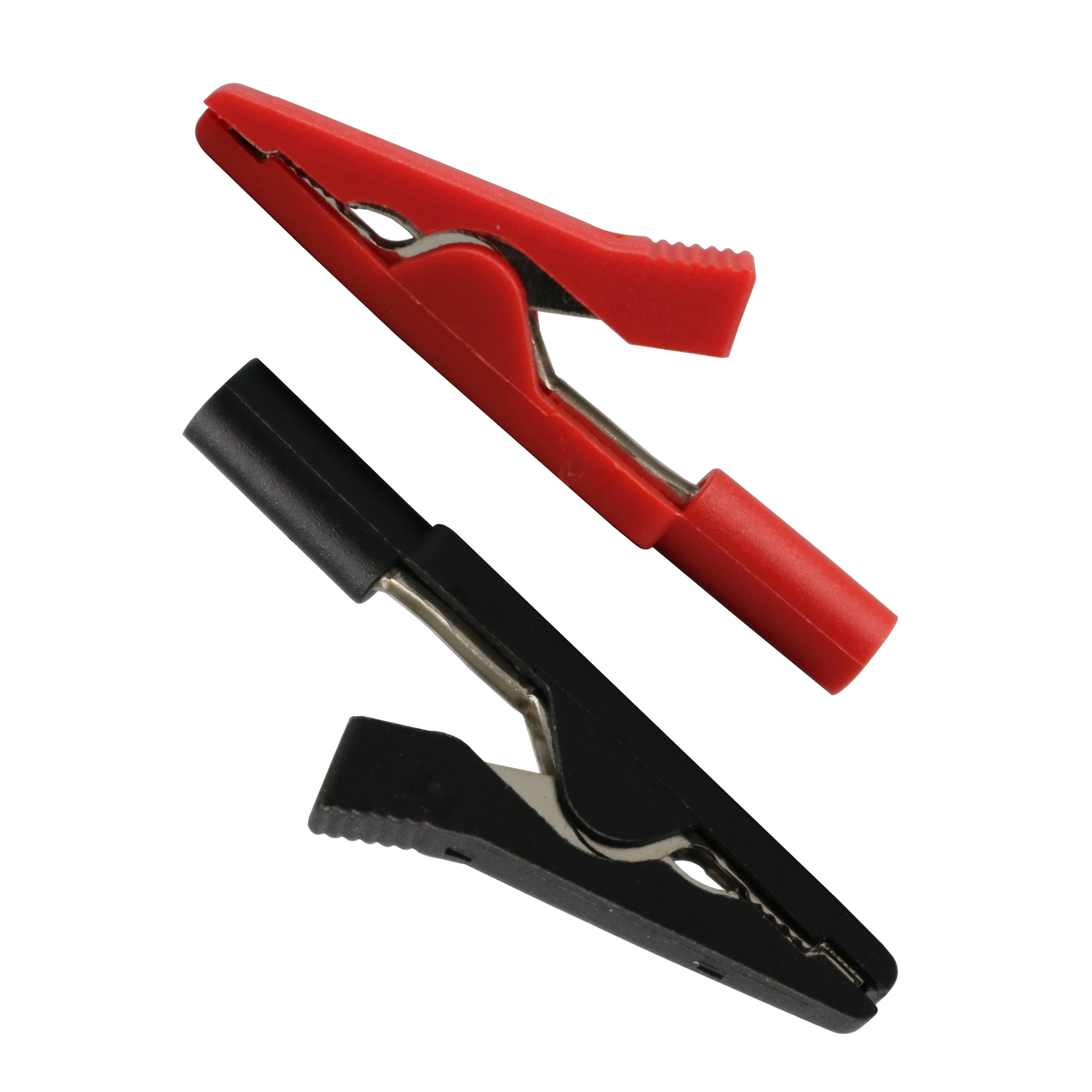 

10Pcs CL2187 10A 30-60V Insulation Mini Alligator Clip Crocodile Test Clip to 2mm Banana Jack Red/Black