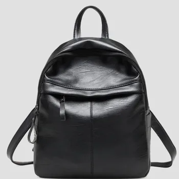 

2019 Women Faux Leather Black Backpack Children Backpack Mini Backpack for Teenage Girls