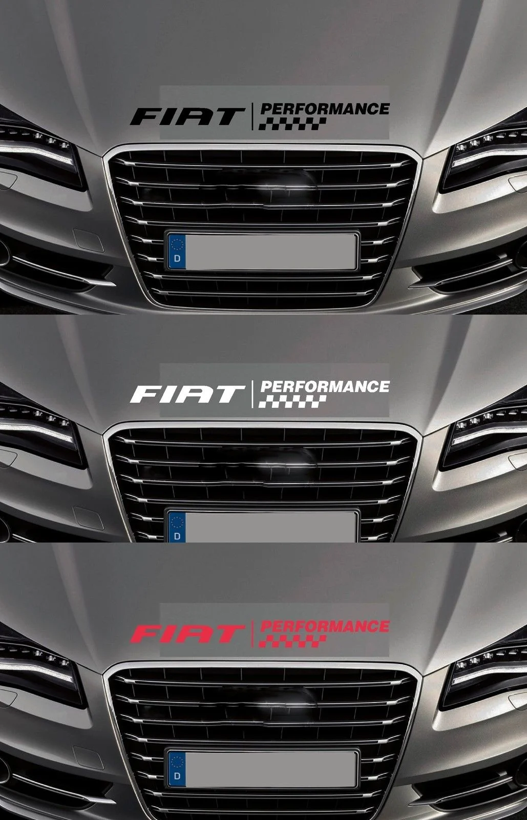 

For For FIAT - PERFORMANCE BONNET CHECKS - VINYL CAR DECAL STICKER - 585mm long