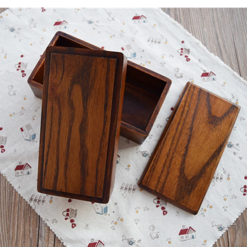 Sushi Bento Box Japanese Style Wood DOUBLE LAYER Food Container lunchbox