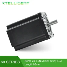 Rtelligent Factory Outlet 3D Printer Stepping Motor 4 Lead Nema24 Stepper Motor 60 Motor 60A3 5.0A(425 oz.in) for CNC XYZ Motor