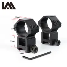 Lambul 2 шт. Охотничьи аксессуары ружейный оптический прицел для винтовки крепления 30 мм кольца для 20 мм рельса на открытом воздухе кемпинга прокатки Вивера рейка крепление