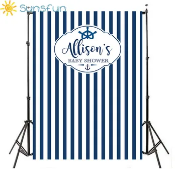

Sunsfun Custom Nautical Sailor Sailboat Navy Flag Ship Striped Background High Quality Computer Print Party Backdrop 220x150cm