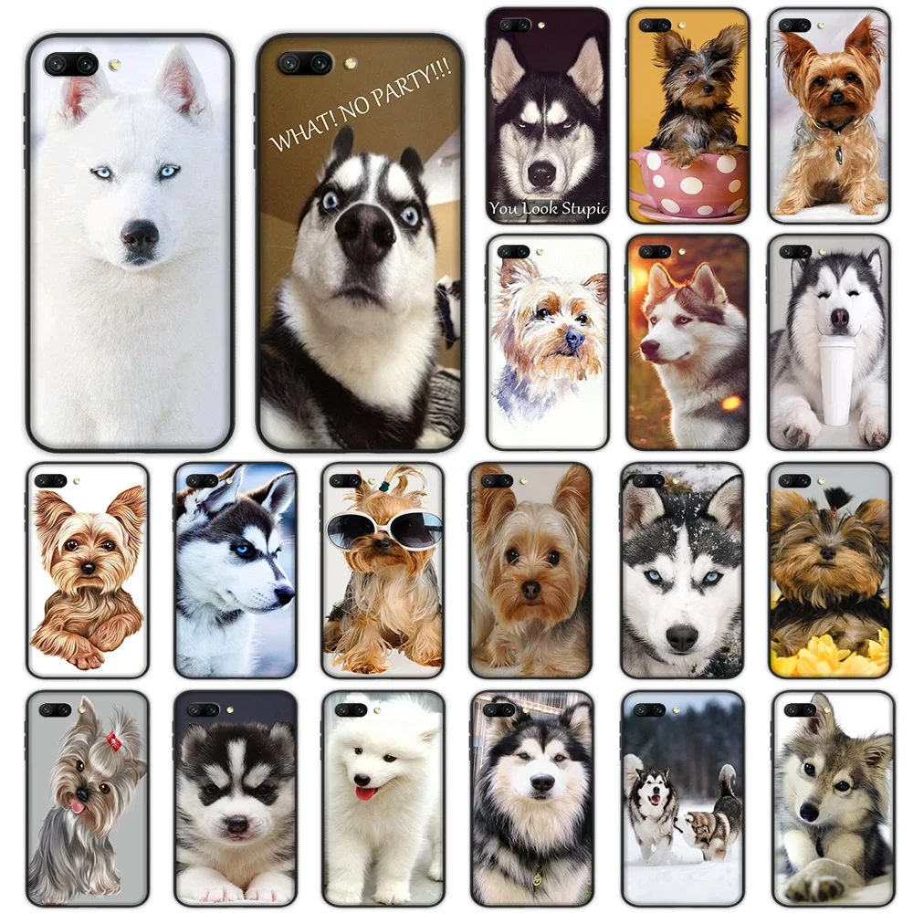 

Yorkshire Terrier Malamute Husky Dog Soft Case for Huawei Honor Note 10 9 Lite 8X 7A 3GB Pro Y6 Y7 Y9 Prime Nova 3 Cover