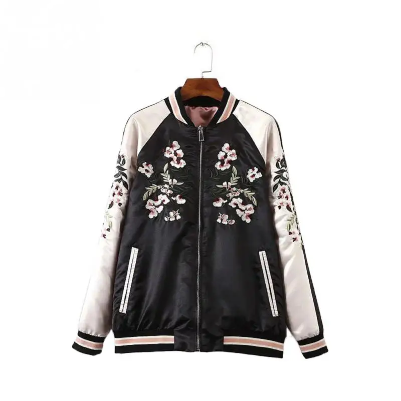 Pink Jean Jacket For Women Towel Embroidery Baseball Jacket