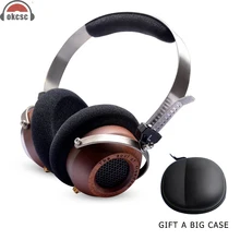 OKCSC M1 de madera HiFi auriculares DIY Semi-abierta-de vuelta estéreo auriculares audífonos 57mm conductor 3,5mm desmontable Retro-Vintage estilo