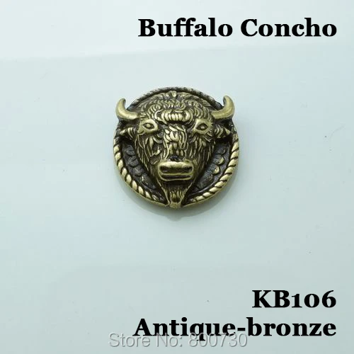 KB106) 10 шт. 1 ''(2,6 см) Западная голова буйвола Conchos Leathercraft